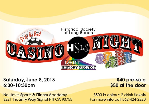 HSLB Casino Night LGBT history project flier