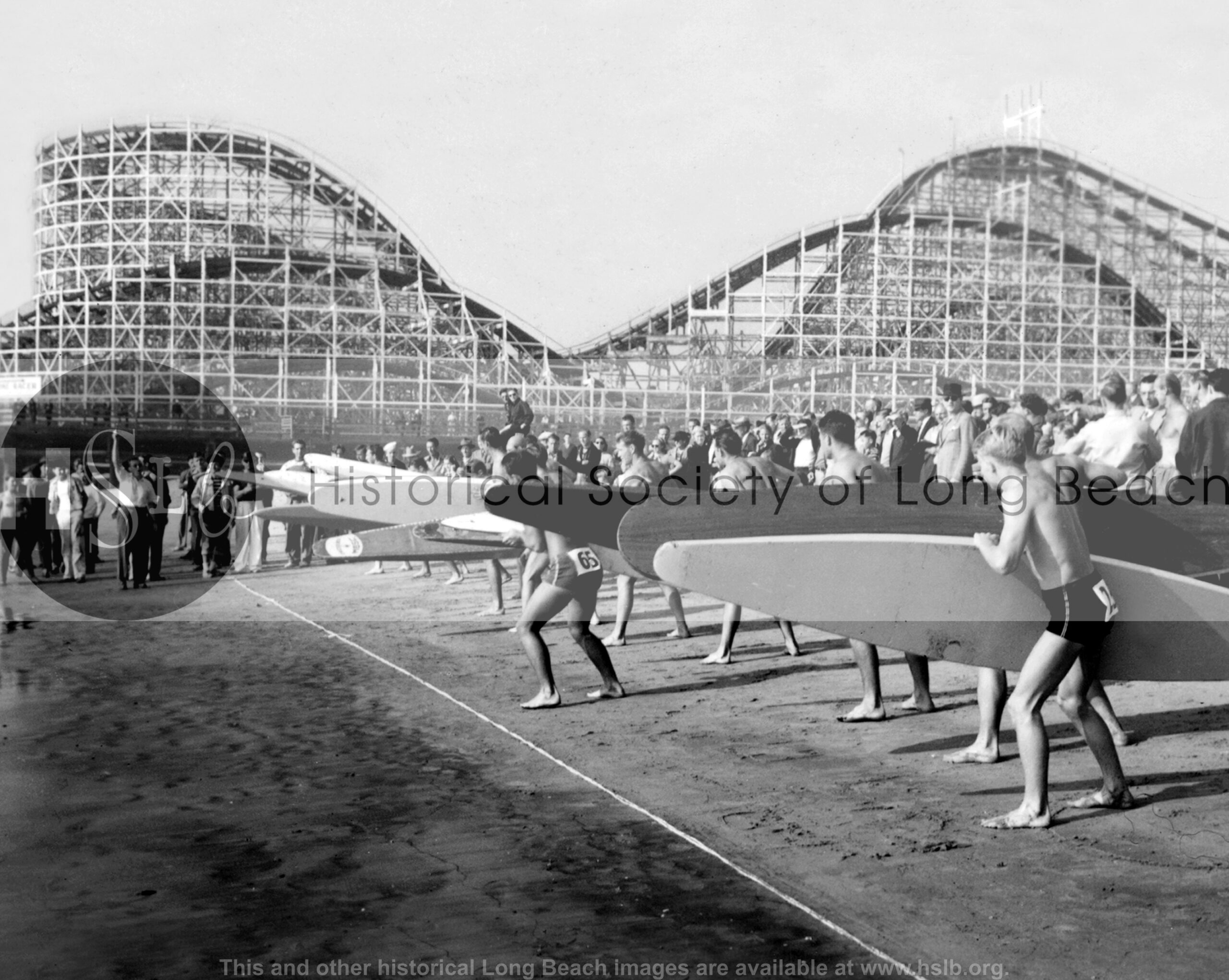 Surfing ready for the gun, 1938