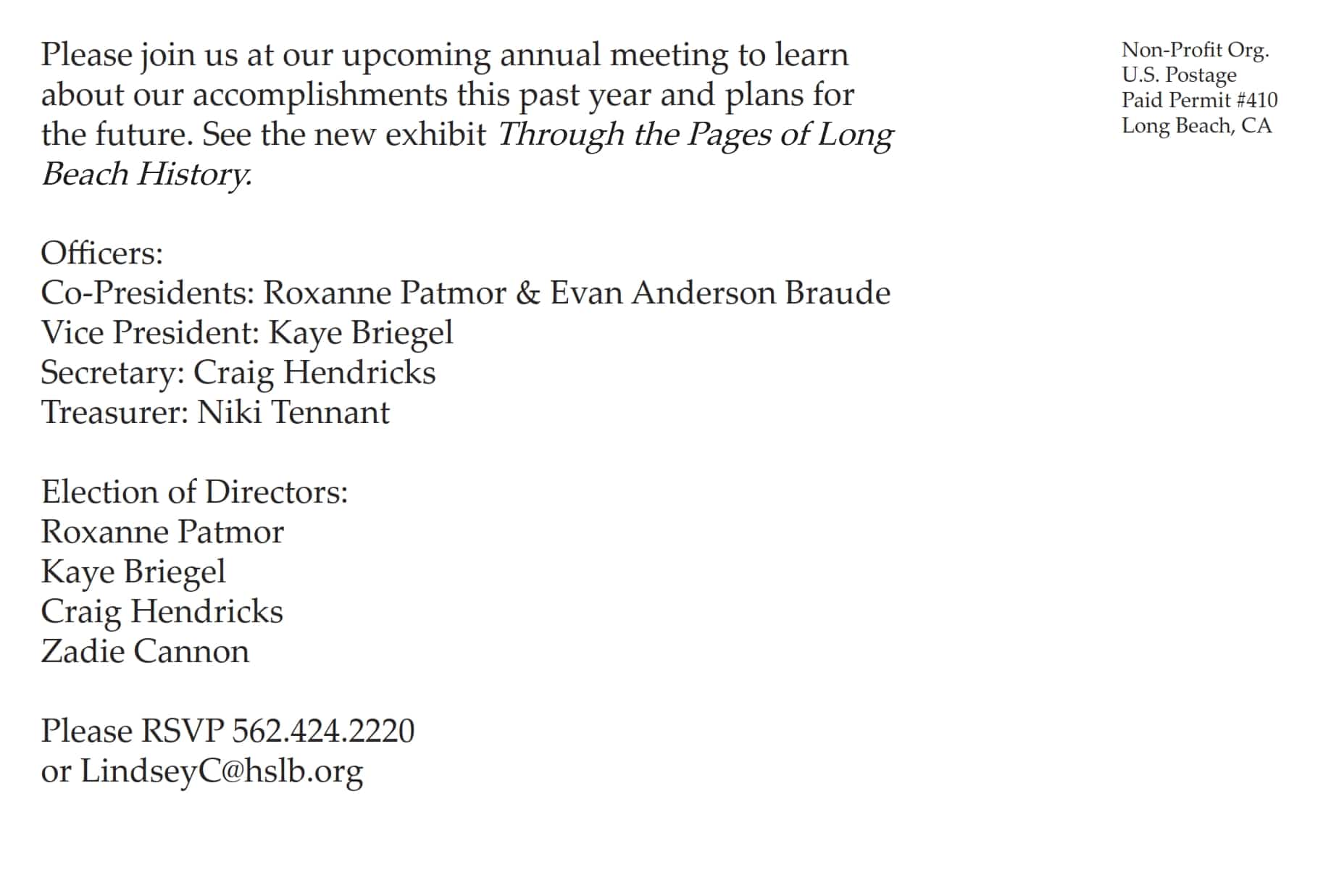 2014 annual meeting postcard
