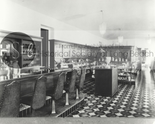 Soda fountain at the Harriman Jones Clinic, c. 1920