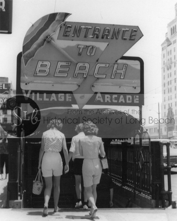 Pedestrian tunnel entrance from the north side of Ocean Blvd. to the beach, c. 1950s