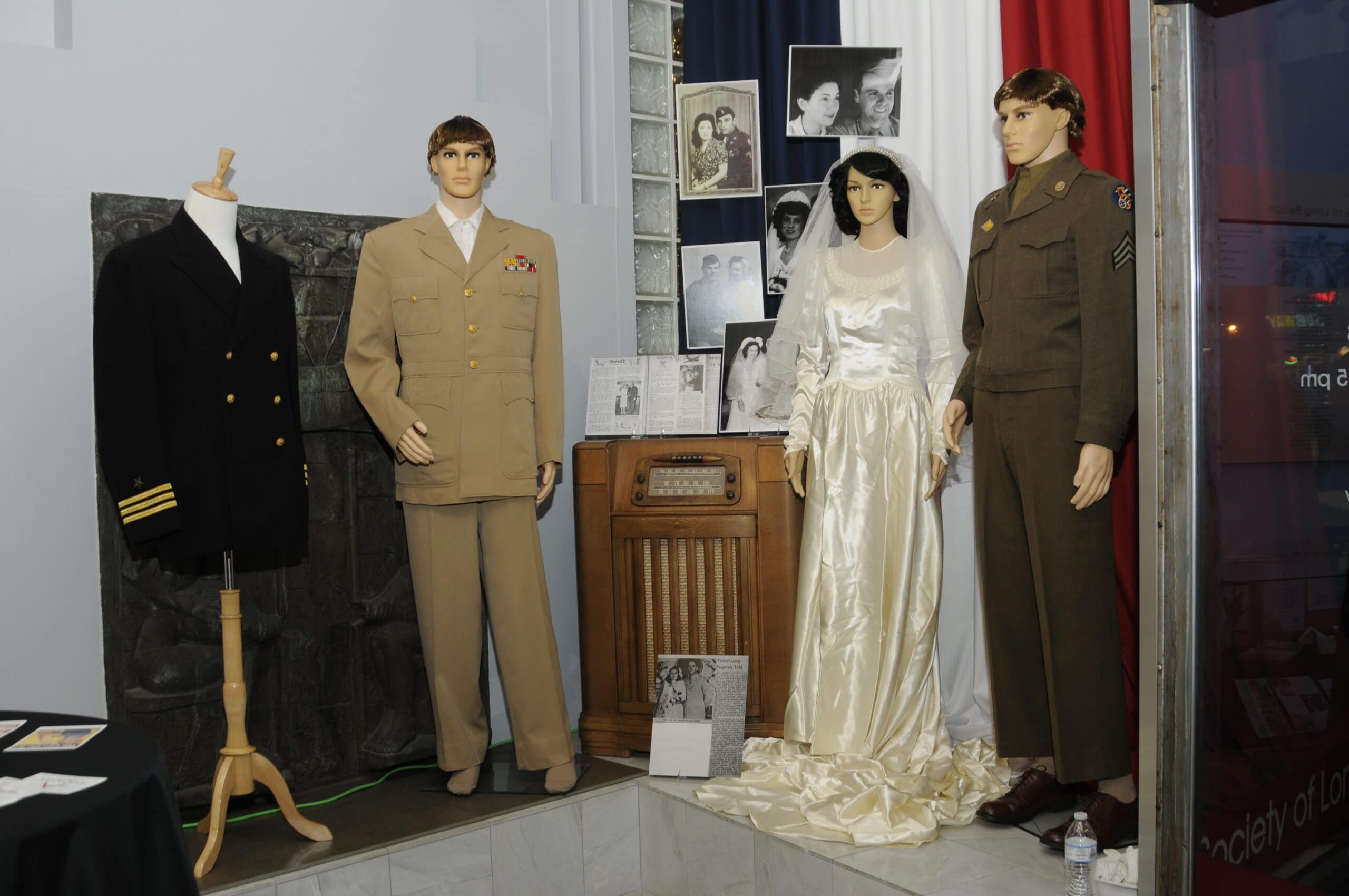 Pearl harbor manikins in costume at opening reception