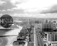 Long beachfront and roadway