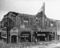 Brayton's after the earthquake black and white photo