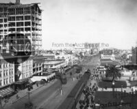 Historical society streetway black and white photograph
