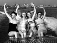 woman posing on boat together in long beach